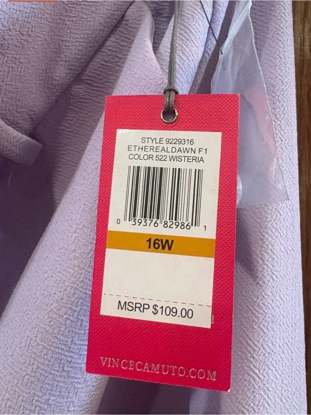 Vince Camuto $109 NWT Wisteria Lavender Trousers Size 16W W 20” R 12” I 25” - Picture 4 of 7